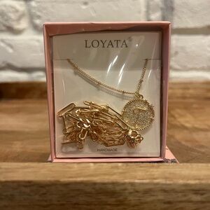 New LOYATA Layered Choker Necklace Gold Star, Initial “T” 14K Gold Plated